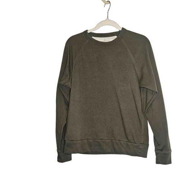 Muji Womens Olive Green Crew Neck Casual Sweatshirt Pull Over Minimalist XS - Picture 1 of 8